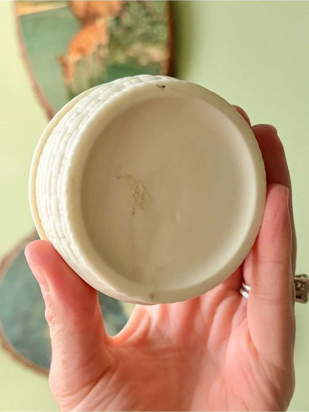 White Ceramic Bunny Trinket Box - Decorative Home Accent